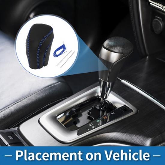 1pc Car Gear Shift Knob Cover for Toyota Camry 2018-2024 Black Blue Faux Leather