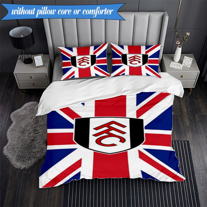 3PCS Fulham F.C Printed Soft Bedding Set,Including 1pc Duvet Cover And 2pcs Pillowcases Perfect for Bedroom, Dormitory, Fan gift