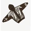 Oversized Hooded Zip-Up Sweatshirt With 3D Cross Letter Print Streetwear Unisex Casual Top