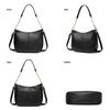 [BRASS TACKS Leathercraft] Genuine Leather Handbag Shoulder Bag for Women, Large Capacity, Elegant (Black 2)