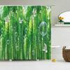 Green Plant Leaves Shower Curtains Bath Curtain Bathroom 3d Printed Fresh Waterproof Polyester Cloth With Hooks Home Decor Mat