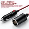 3.6/4M Car Cigarette Lighter Extension Cable 12V-24V Car Charger Cigarette Lighter Socket Adapter with Dust Cover for SUV Truck