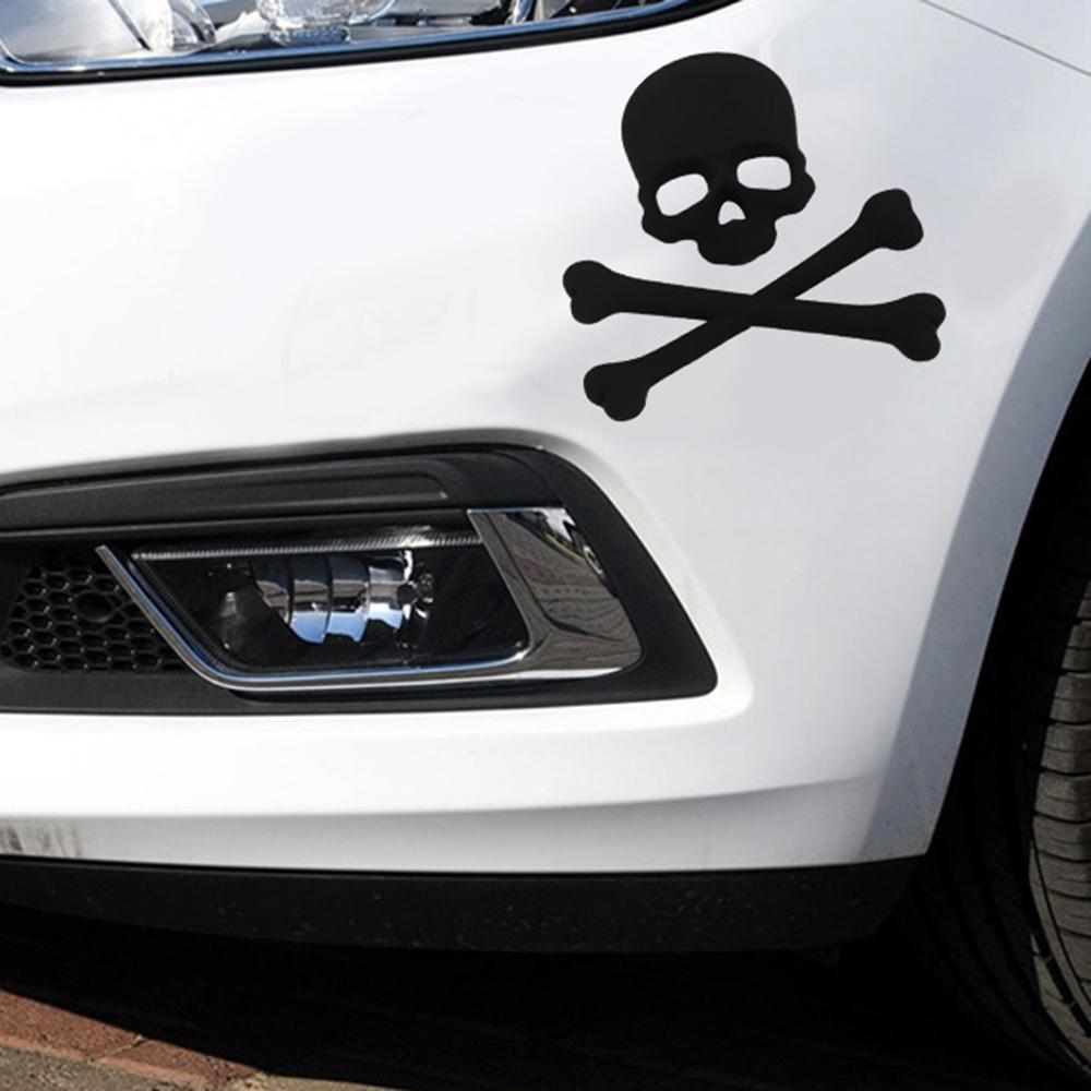 1 PC NEW Fresh 3D Skull Skeleton Metal Crossbones Car Label Skull Label Car Emblem Styling Stickers Accessories