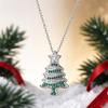 Exquisite Silver Color Hollow Christmas Tree Pendant Zircon Necklace Winter Jewelry New Year Gift for Women Girls