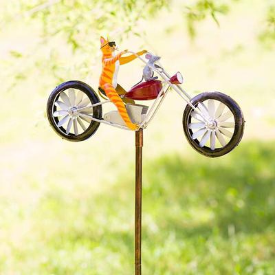 Frösche auf einem Vintage-Fahrrad Windmühle Lustiger Frosch Fahrrad-Stil Geeignet für die Gartendekoration