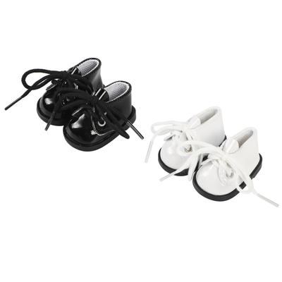 AXLUCE Plush Toy - Shoes - Plush Clothes - 20cm Leather Shoes Doll (Black & White)