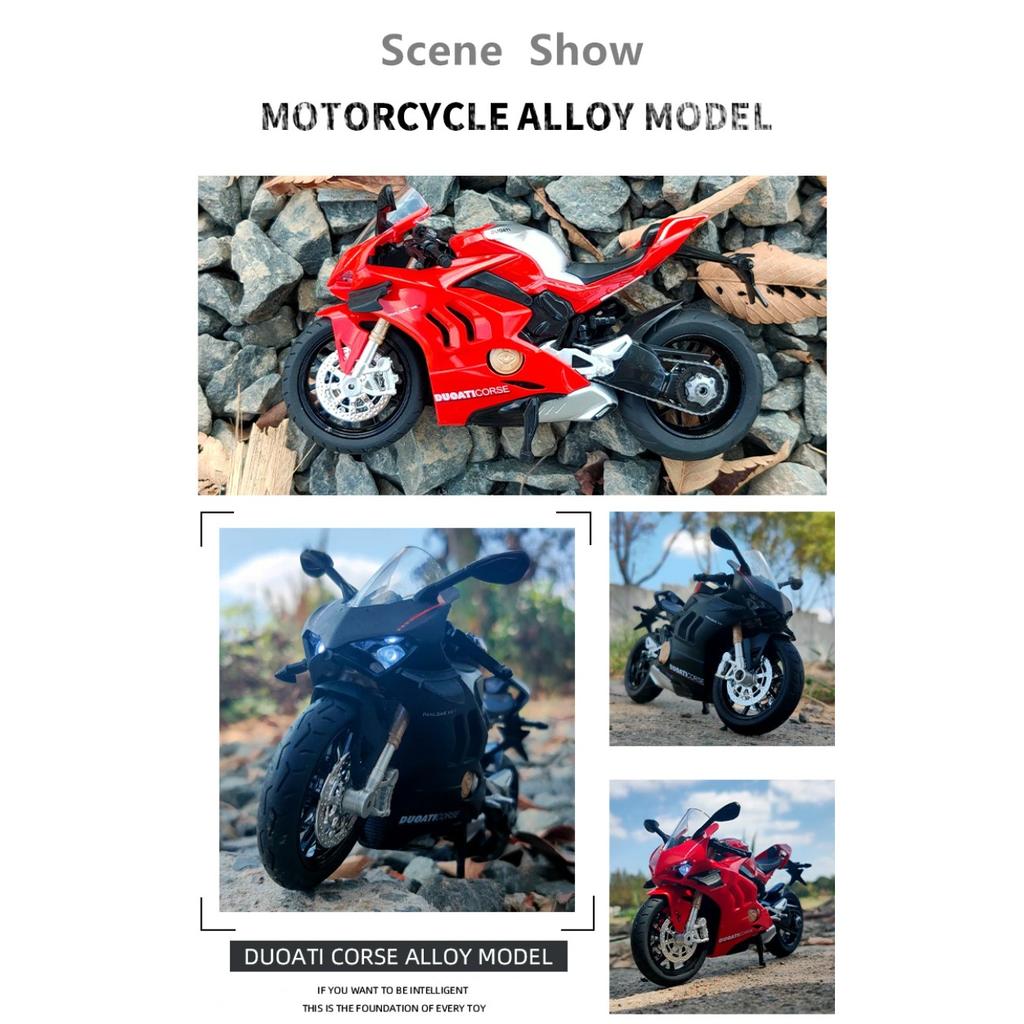 1/12 Ducati Panigale V4S Alloy Racing Cross-country Motorcycle Model Simulation Toy Street Motorcycle Model Collection Kids Gift