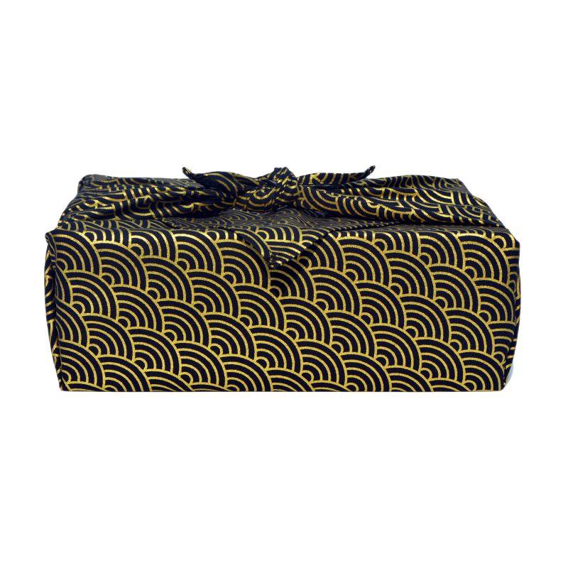 

Cotton Stamping Japanese Style Tablecloth Wrap Bento Cloth Wrapping Cloth Mid-Autumn Festival Gift Box Cloth Packaging Bag Wave Pattern Navy
