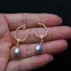 Genuine Natural Freshwater Long Pearl Earrings Woman,Gold Palted Hanging White Pearl Earrings Wife Mother Gift Pink Black