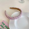 Romantische Rosa Serie Tweed Stirnbänder Französischer Stil Damen Haarband Dünn Süß Haarreif Mode Party Kopfschmuck Haarschmuck