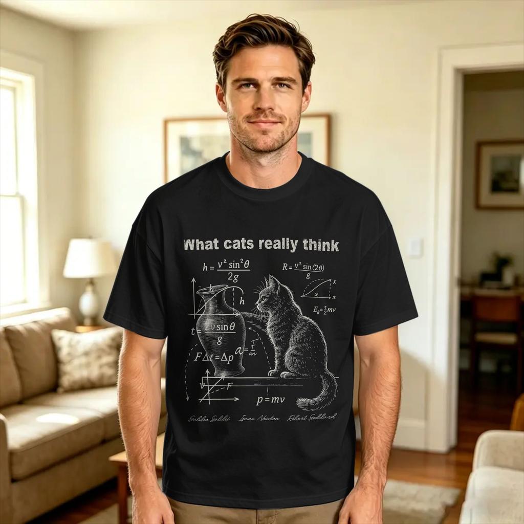 Science Cats Funny Scientist Pun Cat Lover Math Teacher Cotton Tshirt For Unisex Summer Y2k Funny Tshirts Fashion Tees Oversize