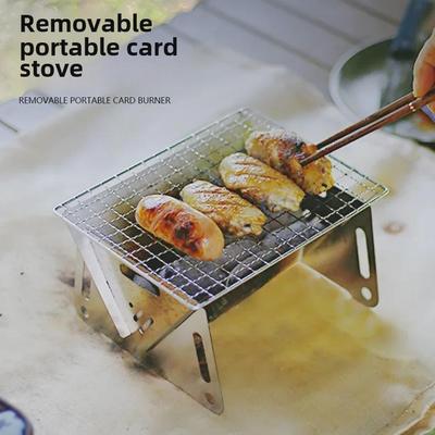 Tragbarer Outdoor Faltbarer Edelstahl Holz- und Kohleofen für Camping und Barbecue