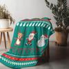 TU Festive Throw Blanket Christmas Decor Holiday Gift Cozy Flannel Fleece Santa Claus Pattern Reindeer Design Winter Warmth Home