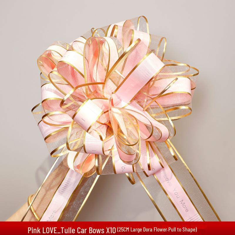Large Red Wedding Car Pull Bow Decoration - Ribbon for Wedding Pickup and Team Cars