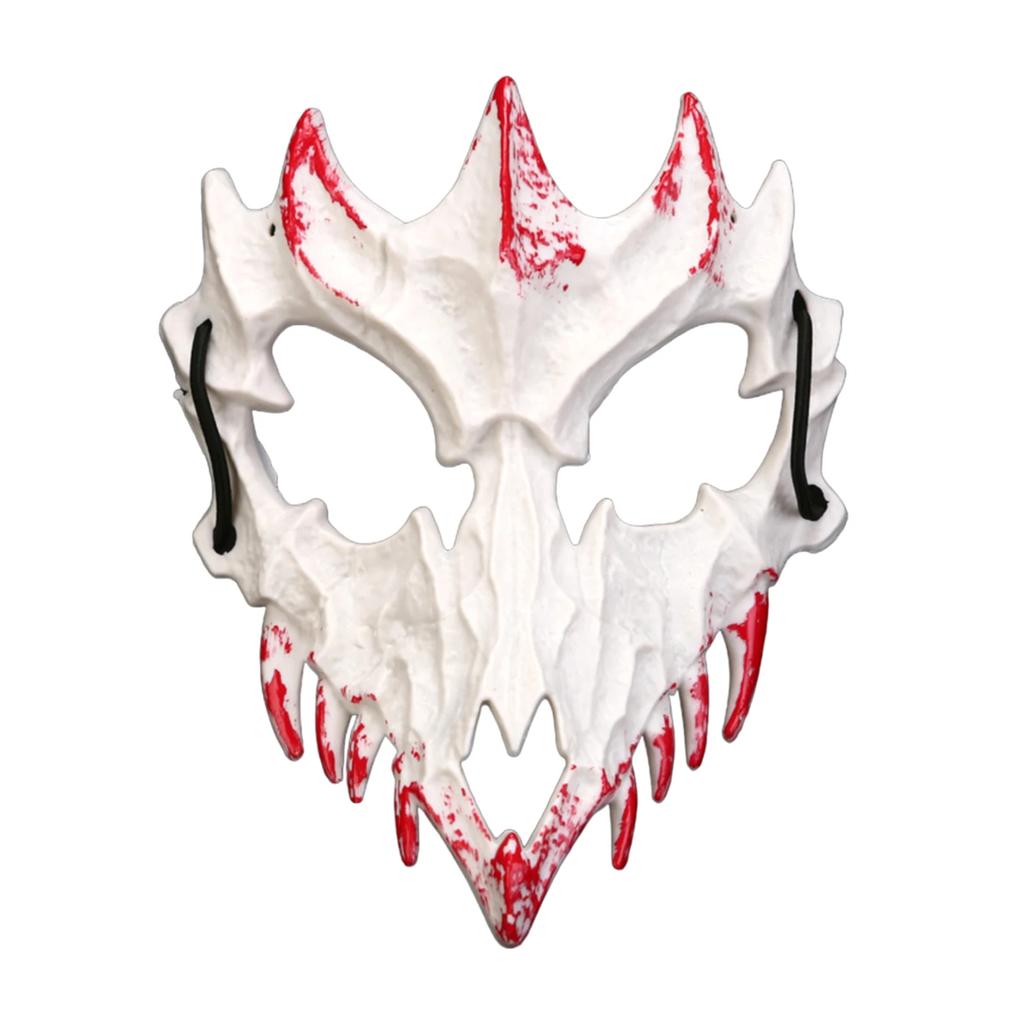 Halloween Bone Skull Masks Half-face Bloody Mask Cosplay Dragon God Fierce Tiger Night Fork Tengu Man Wolf Mask Party Decor Prop