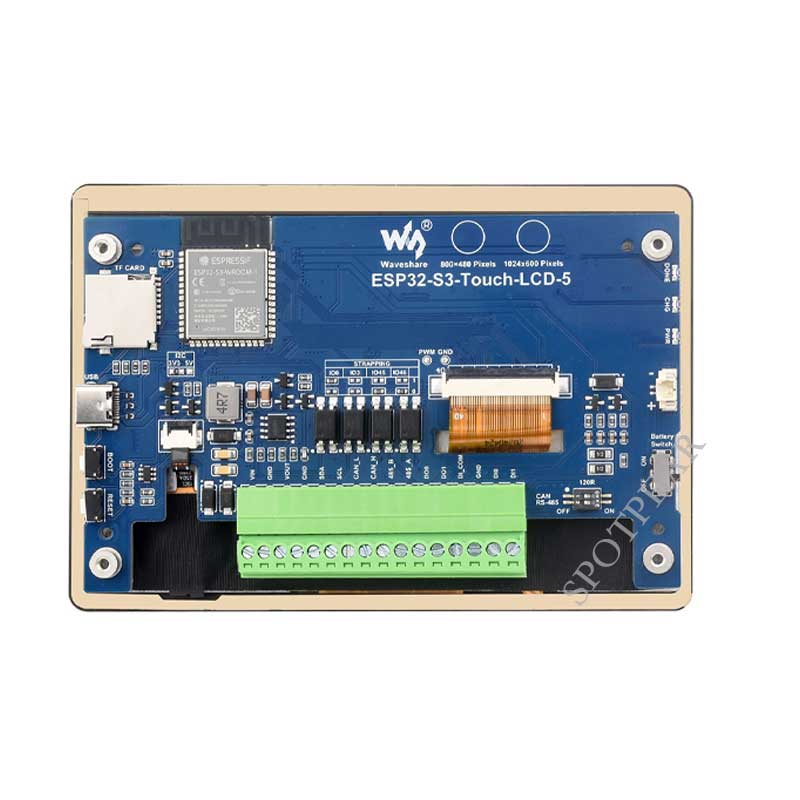 ESP32 S3 5 inch LCD (B) Development Board 1024x600 / 800×480 Captive TouchScreen Display LVGL HMI Sensor CAN RS485