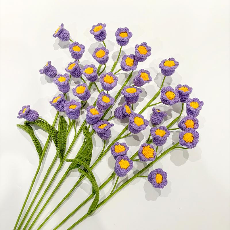 Handmade Woven Yarn Knitted Faux Flower Bouquet