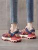 Women's Retro Color Blocked Thick Soled Sports Shoes Autumn Retro Casual Lace Up Women's Shoes Fashion Shoes