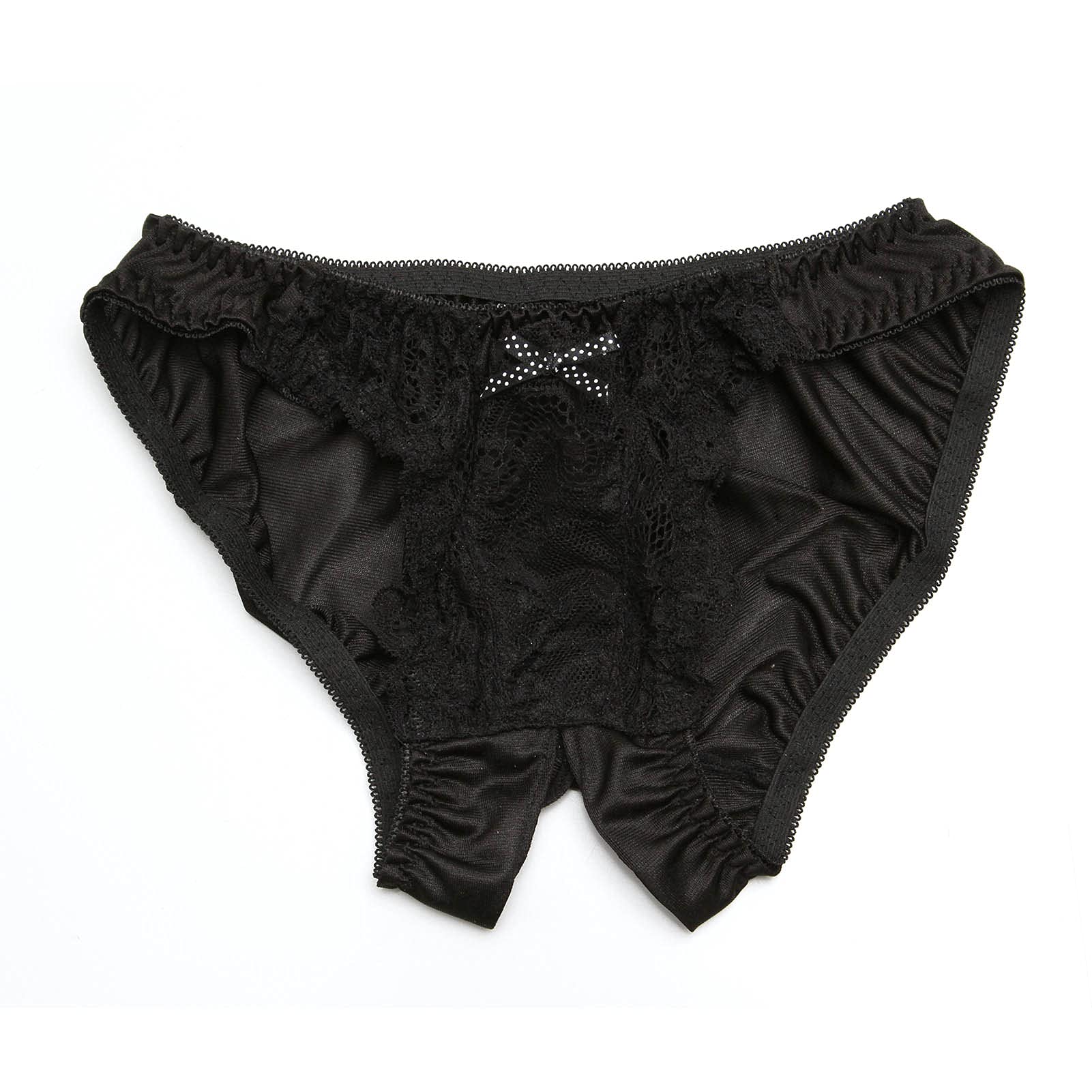 

nemoP open crotch shorts with front pockets black