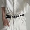 Metal Eyelet Belt No Punching Hollow Pu Leather Belt Paired With Jeans Belt For Men And Women