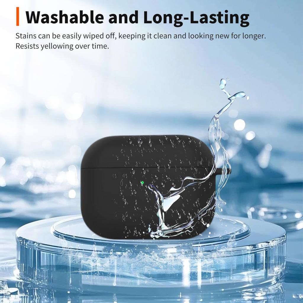 For Airpods Pro 3 Case Cover Earphone Protective Silicone Cover (with Carabiner + Lanyard + Cleaning Pen) Case for Airpods Pro 3