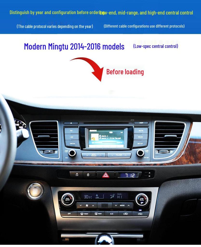 Android Large Screen GPS Navigation with Bluetooth CarPlay for Hyundai Mistra 2014-2016