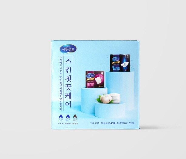 silcot Sponge Facial Cotton Special Set (Uruuru 40 Sheets*2ea + Hukitory 32 Sheets*1ea)