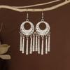 Retro Miao Silver Tassel Earrings: Ethnic Yunnan Long Dangle Women's Jewelry
