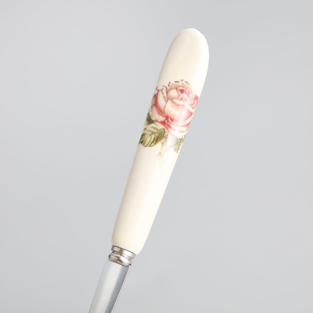 Home & Living Stainless Steel Rose Flowers Coffee Spoon TeaSpoon Kitchen & Dining Dessert Scoop