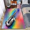 Colorful Saxophone Art Carpet with Rainbow Background Design Decor Suitable for Use As an Anti-slip for Living Room Bedroom Sofas