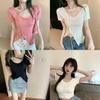 T Shirt Women Summer Oversize V Neck Casual Top With Embroidery For Daily Wear