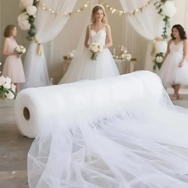 Tessuto Tulle Decorazioni Fai da Te Accessori Matrimonio Festa Evento di Natale Tessuto a Rete Trasparente Materiale Elegante Runner da Tavola Fiocchi per Sedie Sfondo