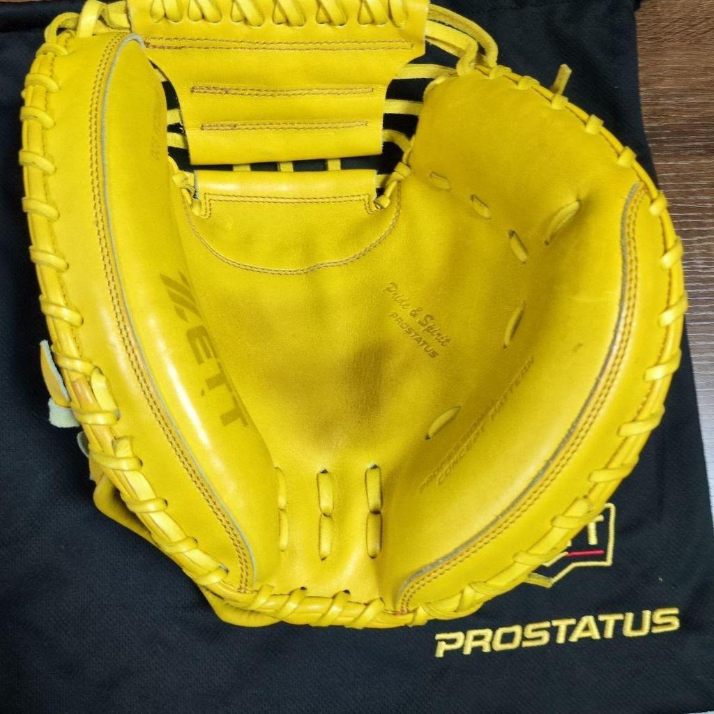 Used ZETT PROSTATUS Catcher's Mitt Hard Glove
