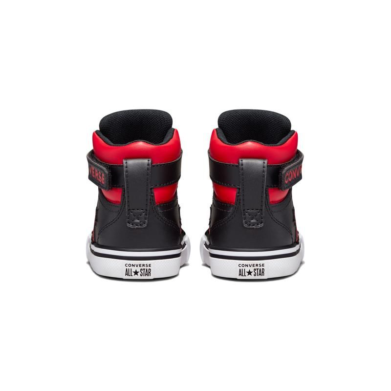 Converse Pro Blaze Strap Varsity Toddler Fleece Lined High Top Shoes Black Red A03228C