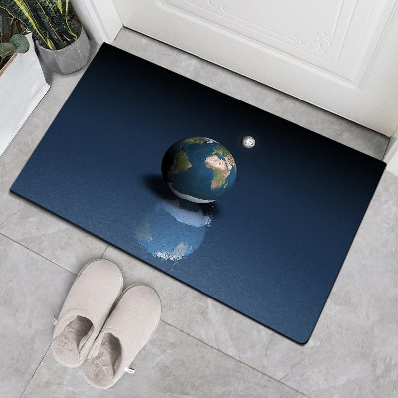 

Home Planet Pattern Ковер Коврик для пола Коврик для двери Нескользящий коврик для кухни Впитывающий коврик для туалета 60x90