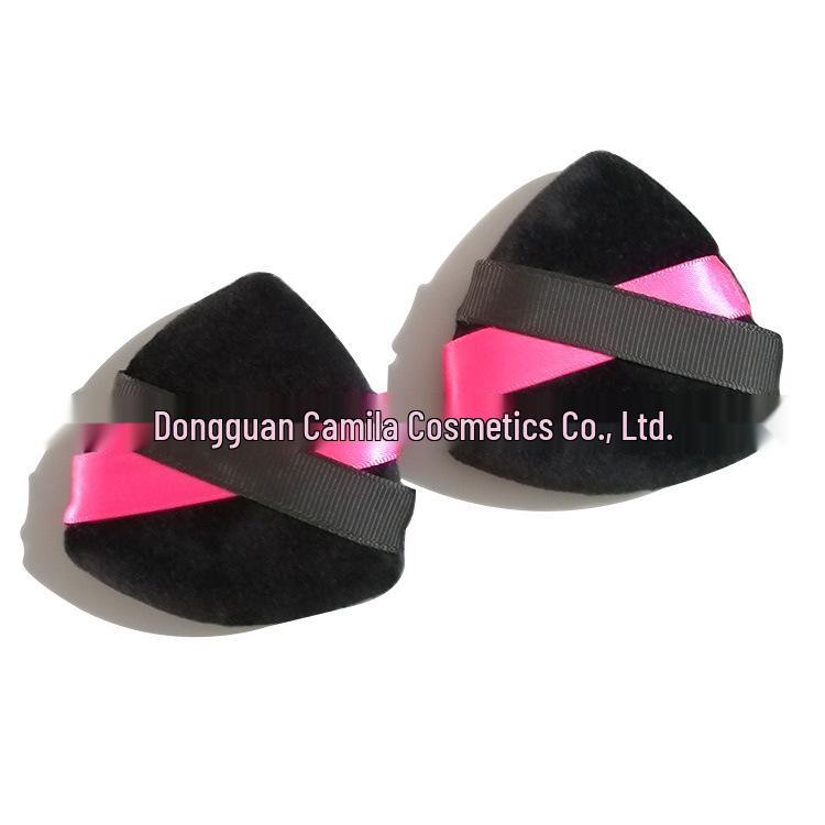 

Black Triangle Double Ribbon Powder Puff for Setting & Loose Powder Makeup