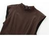 European & American Style Round Neck Sleeveless Pleated Skirt Dress for Women - Fashionable Design 8841460