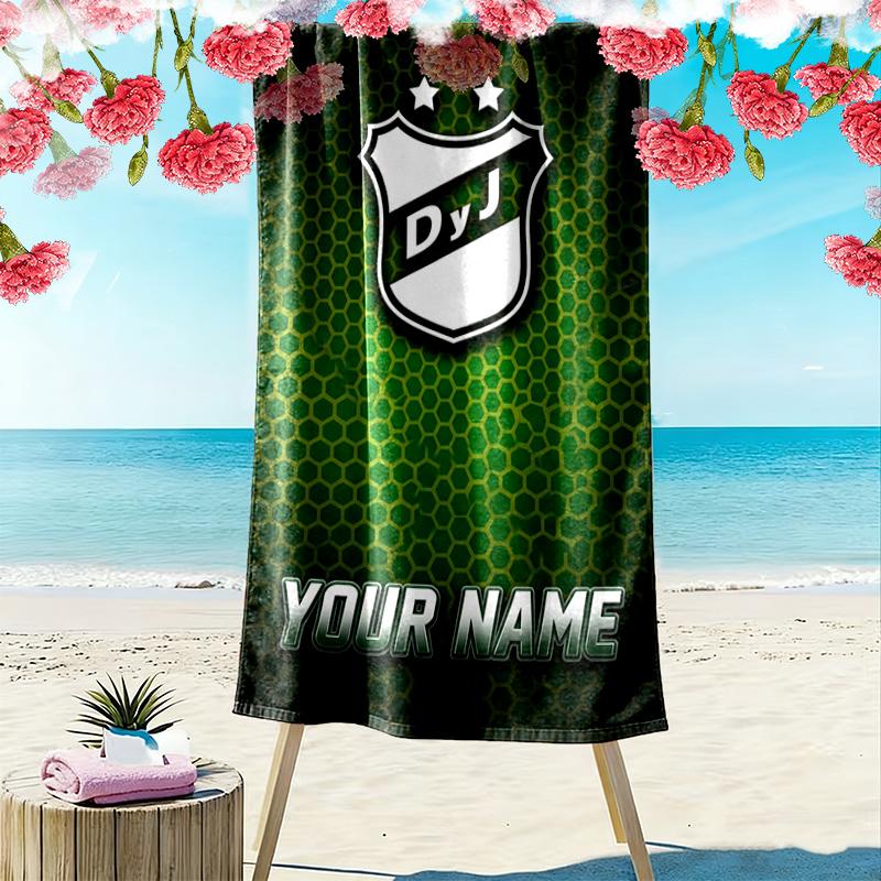 Name Custom Defensa y Justicia Print Beach Towel, Large Soft Quick Dry Towel for Beach Camping Swimming