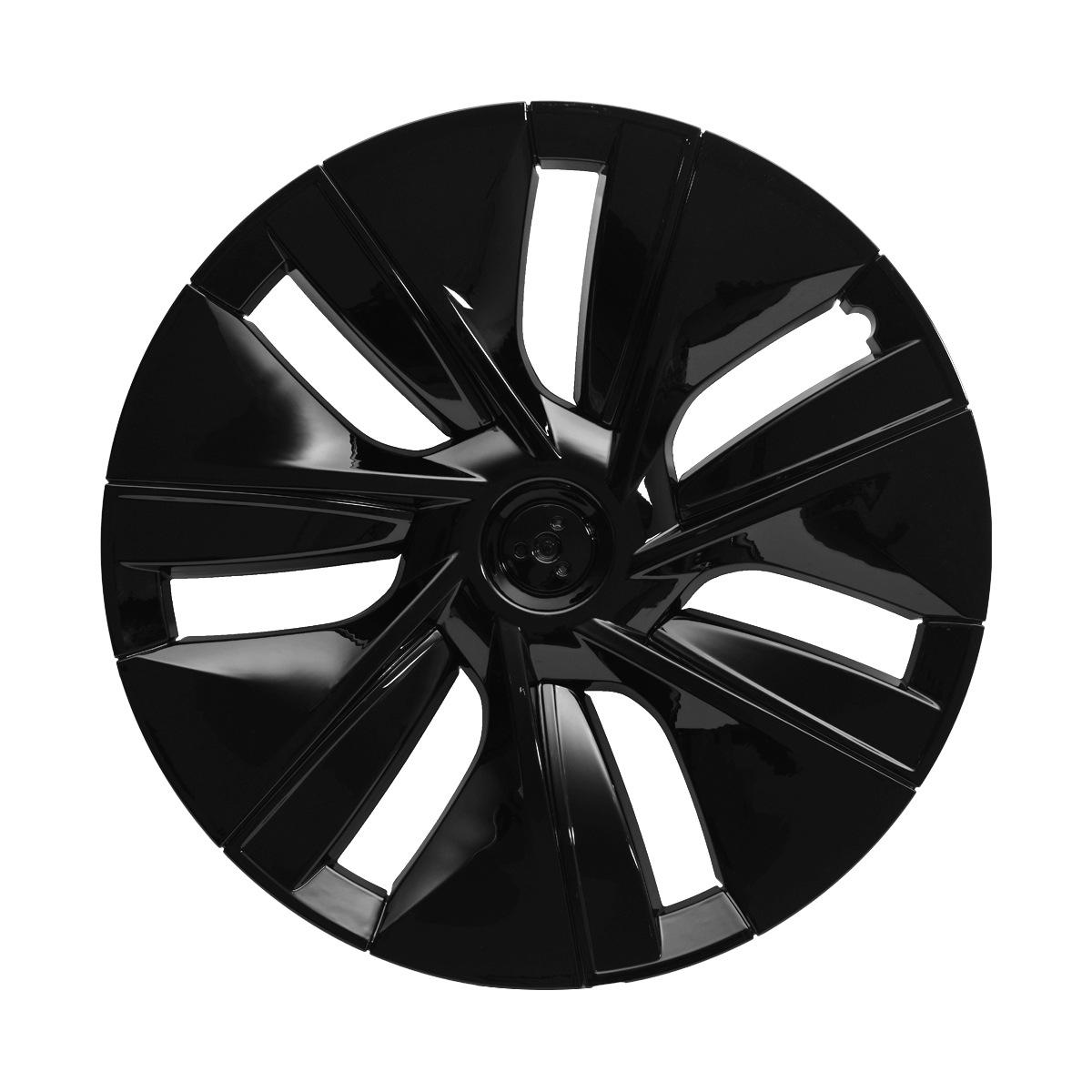 Tesla Model Y 19-Inch Original Cyclone Style Wheel Covers - Bright Black/Matte Black Rims 19-inch