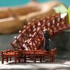 Čínský most Socha Model Starověké budovy Japonský pavilon Dekorace Miniaturní Zenová zahrada Akvárium Bonsajové ozdoby