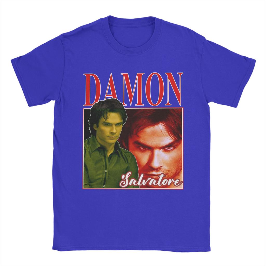 Unisex s Damon Salvatore T Shirts The Vampire Diaries Ian Somerhalder 100 Cotton Clothing Short Sleeve Round Collar Tees TShirts