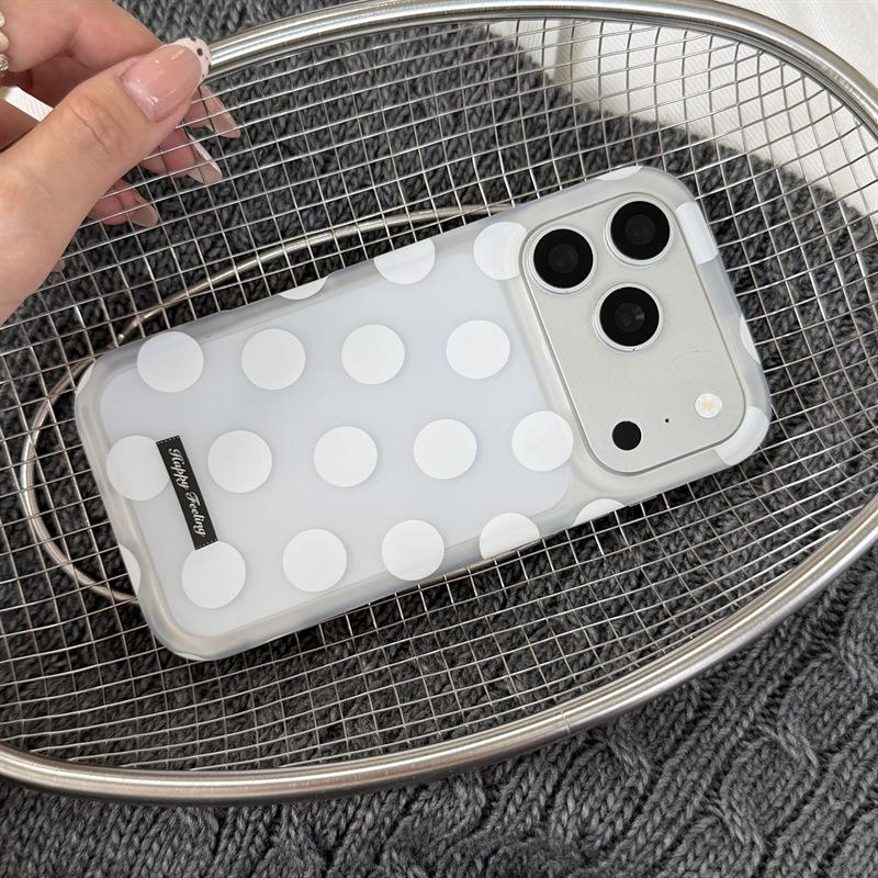 Minimalist Frosted Polka Dot Case for iPhone 17/16/15 Pro Max - High-End Feel