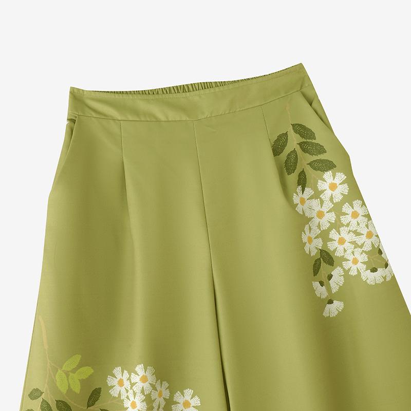 ZANZEA Womens Casual Elastic Waist Loose Floral Print Pants