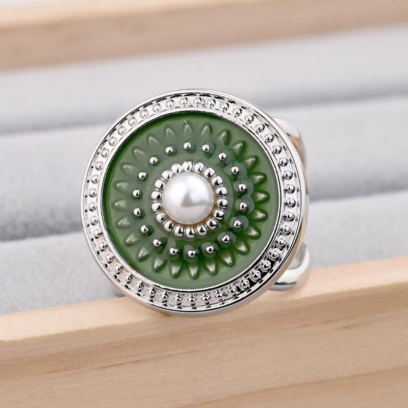 Neue Kamelien-Seidenschalschnalle, französische Retro-Perlenschalschnalle, quadratische Ringschnalle, orangefarbene Kristallschalschnalle für Frauen