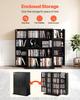 Media Storage Cabinet, 4-Tier DVD Shelf Organizer, 610 X 368 X 846 Mm Multimedia Storage Organizer for CDs, DVDs, Books, Games, CD Shelf for Living