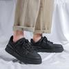 FashionMen's Sneakers outdoor flats Casual Sports Shoes for Men Leather Breathable Shoes lace up fashion Flat black Shoes men