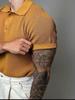 Men's Summer Honeycomb Texture Knitted Polo Shirt with Turn-Down Collar - Breathable Casual Short Sleeve Top
