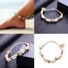 Bohemian Retro Charm Carved Wood Beads Shell Pendant Anklet With Handwork Weaving Artistry For Women