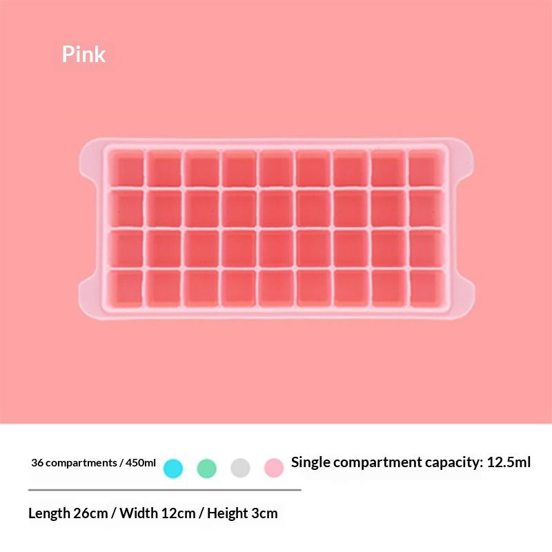 Food Grade Silicone Ice Cube Tray With Lid 24 Compartments Multi Purpose For Cocktails And Baby Food