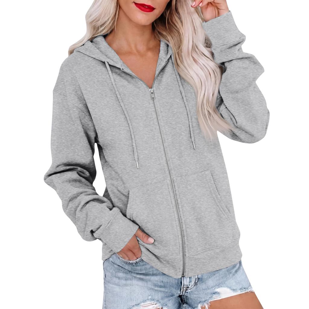 Felpa con cappuccio e maniche lunghe da donna, giacca felpa colorata per uso quotidiano casual